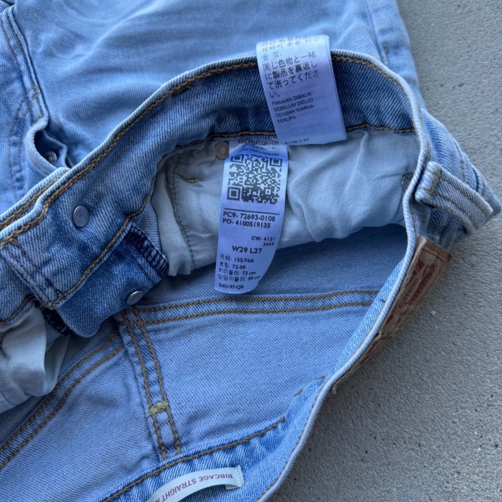 Levi's Ribcage Straight Ankle Jeans Women 29x27 Blue Denim Pants - Picture 8 of 12